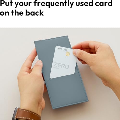 PU Leather Card & Cash Envelope for Travel and Budgeting Fog Blue | Reusable Money Holder, Stylish Leather Money Envelope - color: Fog Blue
