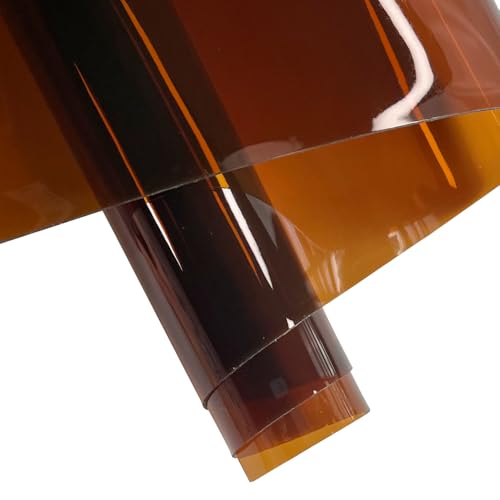 ONEART | 30 Gauge Leather Vinyl, Solid Color See-Through Waterproof Jelly Faux Leather for Women DIY Handbags Tote, 12" x 48" (Brown) - color: Brown