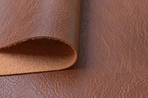 Wento Thick Faux Leather Fabric Soft Skin Grain PU Leather for Furniture Cover Reupholster Sofa Chairs Cushions (5 Yards, Brown) - color: Brown, size: 5 Yards (54" x 180")