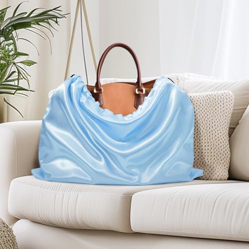 Ersmak 6 Pack Dust Bags for Handbags - Baby Blue Silk Dust Cover Bag for Purses Shoes - Satin Drawstring Dustproof Bags for Travel Storage - 19.7 x 15.7 In - color: Baby Blue, size: 19.7 x 15.7 In