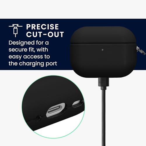 kwmobile Faux Leather Case for Apple Airpods Pro 3 Charging Case – Slim Protective Cover – Earbuds Travel Pouch – Black - color: black