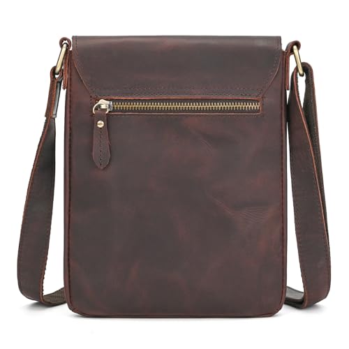 Leather Small Messenger Shoulder Bag for Men - color: 316 Coffee