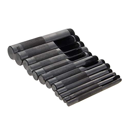 Utoolmart Round Steel Hollow Punch Set 3mm to 16mm Leather Craft Hollow Hole Punch Tools 12Pcs - size: 3-16mm