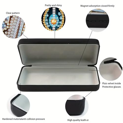 DIZAKIM 1pcs 5d Diamond Art Kits for Adults Small Diamond Painting Kit Gem Art Paint by Diamonds Dots Eyeglasses Case DIY for Beginner Women (#8) - color: #8