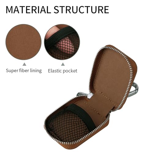 Earbud Case, Headphone Storage Case with Keychain EB-1Pcs Brown - color: Brown