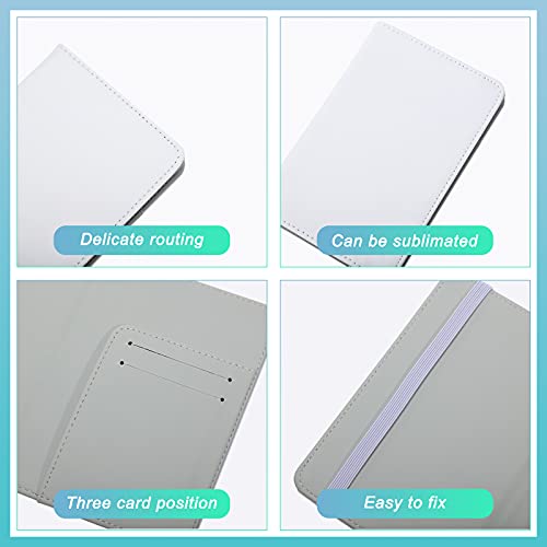 Outus Sublimation Passport Covers Blank 3 Pcs DIY Holder PU Leather Travel | Fits Standard Passports, Blank Heat Transfer Surface, 1 Passport Pocket, 3 Card Slots, Soft PU Leather, Ideal for Travelers