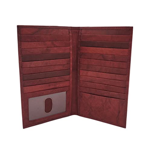 AG Wallets Genuine Leather Mens Long ID 19 Credit Card Security Wallet (RFID_Burgundy) - color: RFID_Burgundy