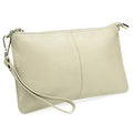 YALUXE Women's Genuine Leather Wristlet Handbags Purses Clutch Wallet Bag - color: Beige