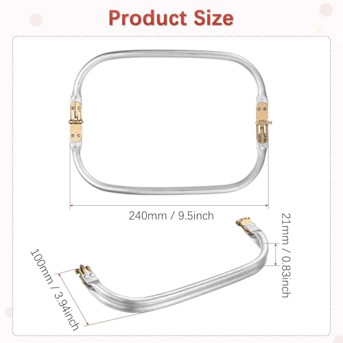 TIXIPEM 9.5IN Metal Purse Frame [2PCS] - Arc Rectangle Frame Kiss Lock Clasp Use for DIY Purse Handle Making Supplies & Sewing Bag Clutch Crafts - [Gold Tone] Bag Hardware Replacements - color: Gold Tone, size: 9.5IN