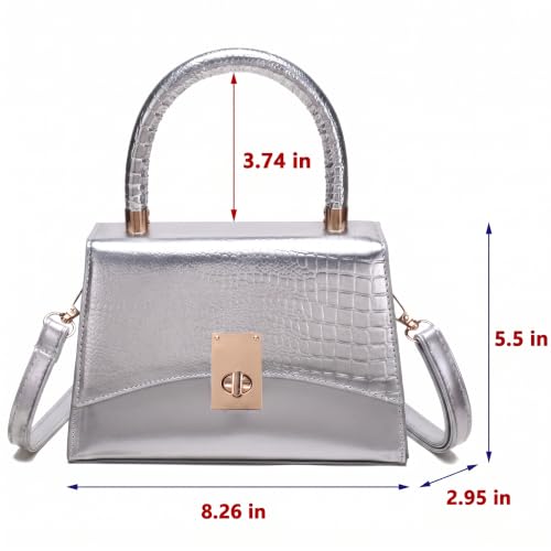 JHVYF Women Small Crossbody Bags Shoulder Bag Classic Satchel Handbags Ladies Cute Purses Satchels bag mini purse for women - color: 1#silvery