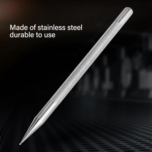 Chazcool Leather Scriber Pen, Stainless Steel, Silver, 4.64 Inches, 0.2 Inches, Black Ink, 0-3mm Line Size, Adult, 1 Count, Leathercraft Accessory, Marking Out, Sketching