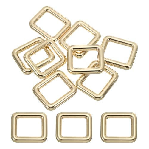 PATIKIL Flat Metal Rectangle Rings, Square Loop Webbing Belt Buckle for Strap Keeper Leathercraft Bag Belt DIY Purse Making - color: Light Golden, size: 1" / 25mm
