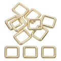 PATIKIL Flat Metal Rectangle Rings Square Loop Webbing Belt Buckle for Strap Keeper Leathercraft Bag Belt DIY Purse Making - color: Light Golden, size: 3/4" / 19m