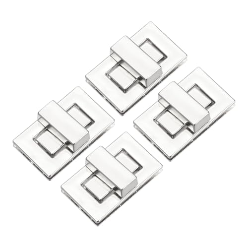 M METERXITY 4Pcs Purse Twist Lock (1.26 x 0.79 Inches, Silver)- Rectangular Purse Closure Twist Turn Lock Clasp Metal Clip Hardware Apply to DIY Handbag/Purse/Wallet/Leather Craft - color: Silver, size: 1.26 x 0.79"