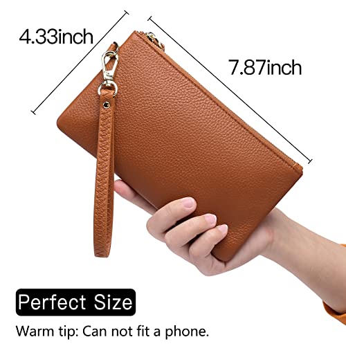 GOIACII Wallets for Women RFID Blocking Ultra Slim Real Leather Credit Card Holder Clutch - color: 1-2020-brown-1