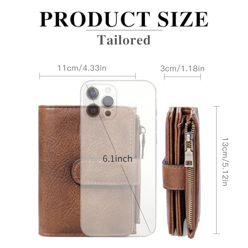 GOIACII Small Wallet Women RFID Blocking Trifold Clutch Ladies Credit Card Holder Zipper Pocket Wallets for Women Leopard Print - color: Leopard Print