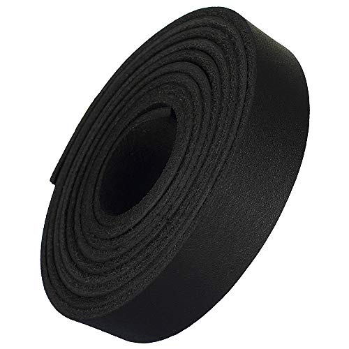 (TM) Genuine Leather Strap Leather Strip 3/4 Inch Wide and 72 Inches Long, Black - color: Black, size: 3/4inches_2yards