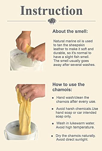SHEEPSKIN ELITE Chamois Car Drying Towel XL Mega Size (5.7-6.2 sq ft) Chamois Cloth for Car Wash Towels Drying Real Leather Absorbent Fast Drying Natural Chamois Car Wash Cloth (5.7-6.2 sq ft) - size: 5.7 sq. ft.