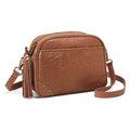 befen Anti-theft Crossbody Bag for Women Genuine Leather, Small Cross Body Shoulder Handbags with RFID Card Slots - color: Z#cognac Brown
