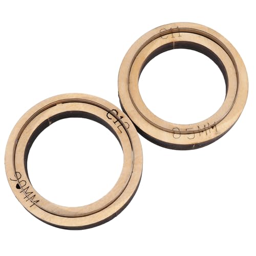 GLOBLELAND 2Pcs Round Circle Leather Cutting Dies Set 85mm/90mm Cutting Wooden Base Dies Punch Die Cut Templates for Handmade DIY Craft Leather Cloth - style: 2pcs