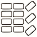 Metal Rectangle Ring Buckles Square Strap Webbing Belt Rings Non Welded 1.5" x 0.8" - color: Gunmetal X 16 Pcs