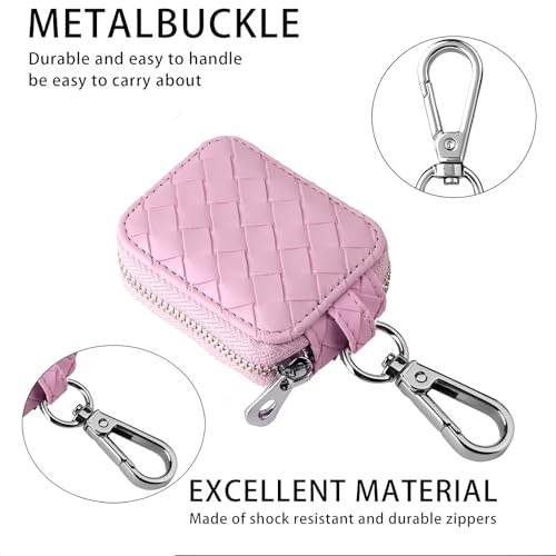 Earbud Case, Headphone Storage Case with Keychain EB-1 Lattice Pink - color: Cable Lattice Pink