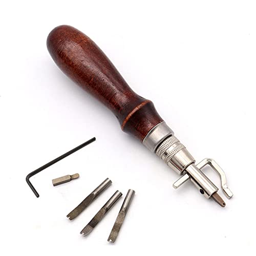 Multifunction Adjustable Leathercraft Stitching Groover Skiving Edger Beveler Leather Working Tools Kit