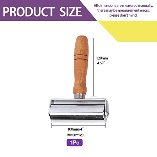 Swpeet 1Pcs 100mm Heavy Duty Leather Press Seam Roller Assortment Kit, Leather Press Laminating Roller Edge Roller Leather Edge Creaser and Smoother Platen Tool for Leather - size: 100mm