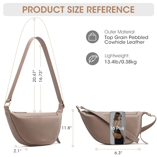 Kattee Leather Crossbody Purses for Women, Small Sling Bag, Women's Shoulder Handbags with Adjustable Strap - color: Khaki