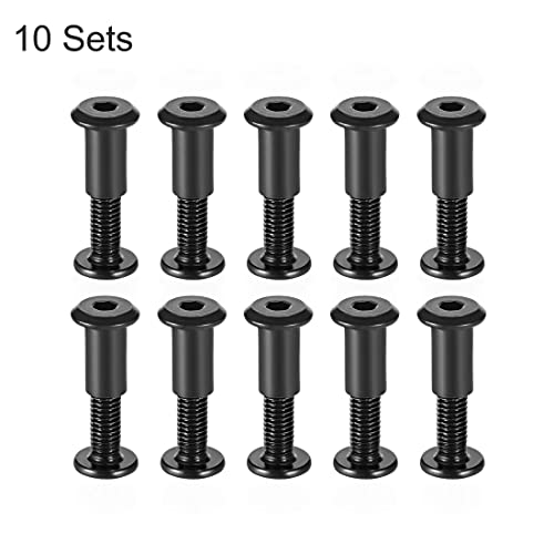uxcell Screw Post Fit for 5/16" 8mm Hole Dia Male M6x25mm Black 10 Sets - size: 25mm