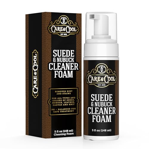 Care & Cool Suede & Nubuck Foam Cleaner Kit, Hog Brush, Eraser & Cloth | Penetrates Pores to Lift Dirt & Grime, Preserves Natural Look & Texture, No Harsh Chemicals, For Leather, Canvas & Knitwear - style: Foam Cleaner