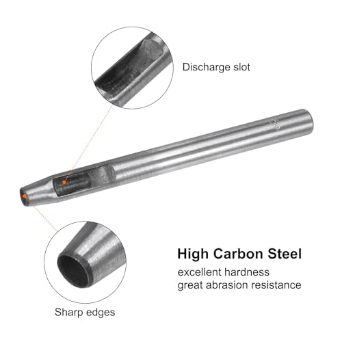 HARFINGTON 2pcs Hollow Punch for Leather 5.5mm Round Hole Punch Tool for Belt Puncher Carbon Steel Single Punch for Watch Belt Cut Leather Craft Rubber Paper Fabric Plastic Soft Material - size: 5.5mm