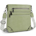 TANTOMI Crossbody Bag for Women PU Leather Travel Purse | Trendy Women's Shoulder Handbags, Comfort Adjustable Wide Strap, Water-Resistant, Multi Pockets for Daily Use & Travel - color: Light Green