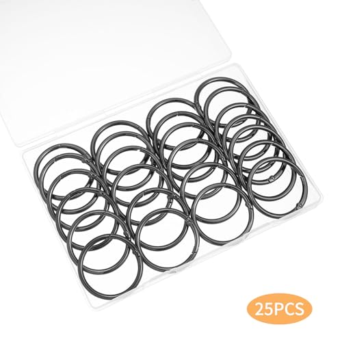 DEVPSISR 25pcs Trigger Spring O Rings Round,Metal Keychain Ring Round Carabiner Clips for Keyrings Buckle, Bags,Purses - color: Gunmetal, size: 1 1/4"