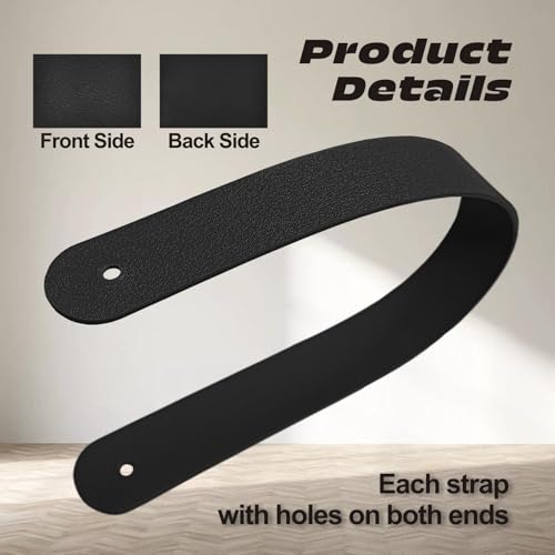 Mini Speaker Cabinet PU Leather Handles Strap, Small Bucket Strap Handheld Accessories, Replacement Handle for DIY Crocheted Bags, 10 Inches, Black, 4 Pieces - color: Black