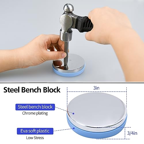 Metal Stamping Kit, Complete Jewelry Making Stamping Tools with 6mm Font Uppercase, Number Punches & 3mm Lowercase Letter, Metal Stamping Jig, Hammer and Steel Bench Block | with 6mm Font Uppercase, Number Punches & 3mm Lowercase Letter, Jig, Hammer and B