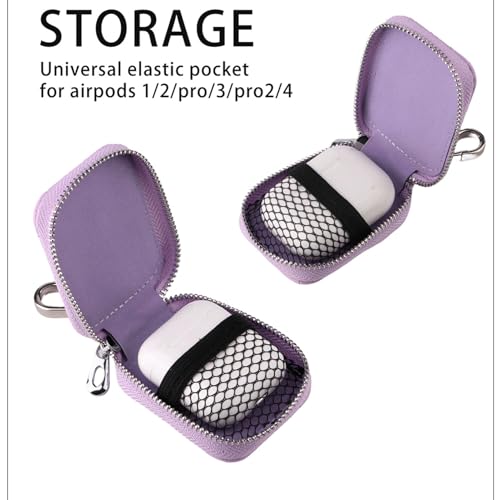 Earbud Case, Headphone Storage Case with Keychain EB-Lattice Purple - color: Cable Lattice Purple