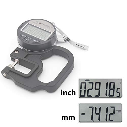 Digital Thickness Gauge, DTNR-0055 0-0.4 inch/10mm, 0.00005"/0.001mm Resolution - style: Resolution 0.00005"/0.001mm