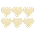 PATIKIL 4" x 4" Crochet Basket Bottom, 6Pcs Heart Shape Blank Crochet Knitting Wooden Base for DIY Craft Weaving Basket Making Supplies Home Decoration - size: 4" x 4"