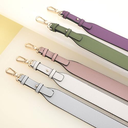 Leather Crossbody Shoulder Bag Replacement Strap - Faux Leather Adjustable Strap for Handbag Purse (Gunblack Clasp, Olive Green) - color: Olive Green, size: Gunblack Clasp