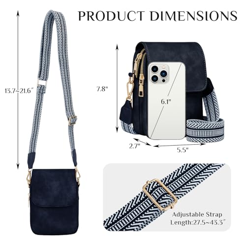 Fashion Small Crossbody Bags for Women Trendy Designer Cell Phone Purses - color: Darkblue