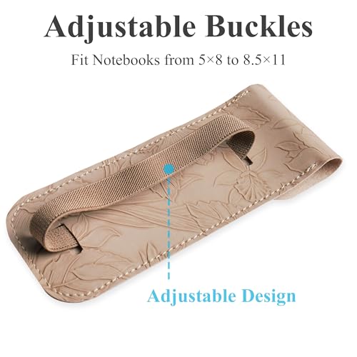 Adjustable Elastic Band Pen Holder for Notebooks, Pen Sleeve Pouch for Journals, Pencil Holder, Bible Planner Accessories, Cute Pencil Case(1-Light Brown) - color: 1-Light Brown