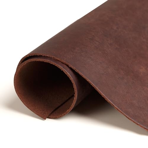 Eren's Leather Goods Pueblo Leather Sheets for Crafts, Full Grain Cowhide Tooling Leather Pieces (Brown, 12"x12") - color: Brown, size: 12"x12"