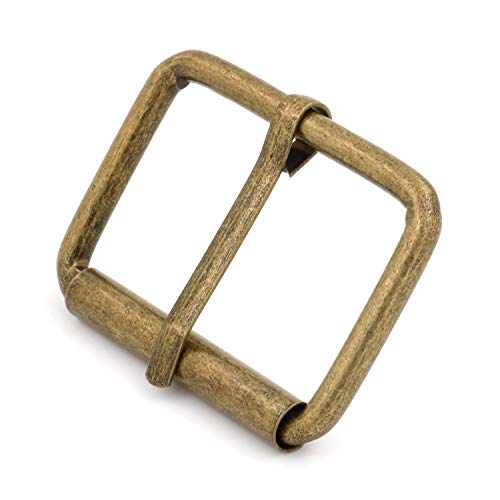 BIKICOCO Roller Buckle, 1-1/2'' x 1'' Heel Rolling Bar Buckles for Bags Leather Webbing Straps - color: Bronze X 20 Pcs