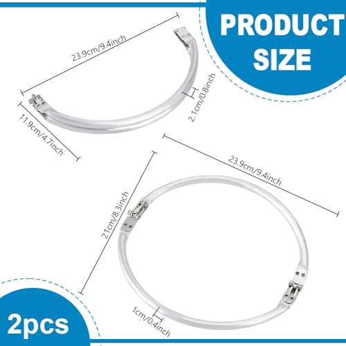 PH PandaHall 2pcs Purse Frame Kiss Lock Clasp Bag Frame,9.4inch U-Shaped Aluminum Kiss Clasp Internal Tubular Frame Replacements for Purse Handle Bag Making Sewing Clutch Crafts - size: 9.4x4.7inch