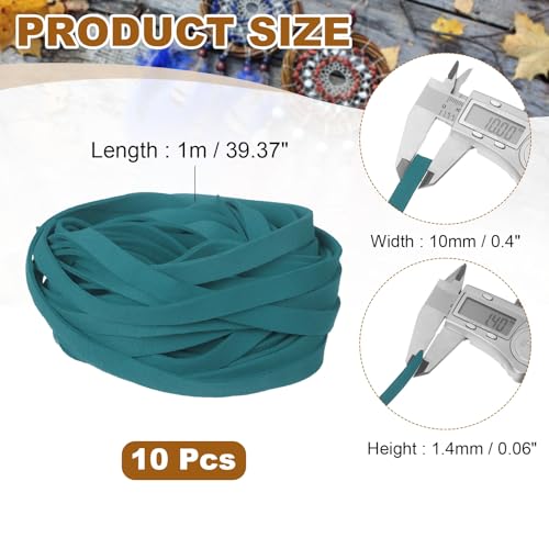 uxcell 10Pcs 1 Yard 10mm Wide Flat Leather String Cord, 1.4mm Thick Craft Suede Strap Braiding Lacing Strips Rope for DIY Leather Crafts Necklace Bracelet Collars Belts, Lake Blue - color: Lake Blue