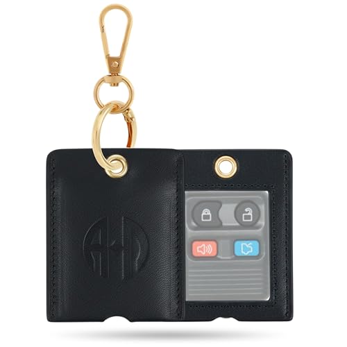 Leather Key Cover for Broken Car Key Loop Replacement | Double-Layer PU Leather Protects Car Keys from Scratches and Damage - color: Extra Large-black04