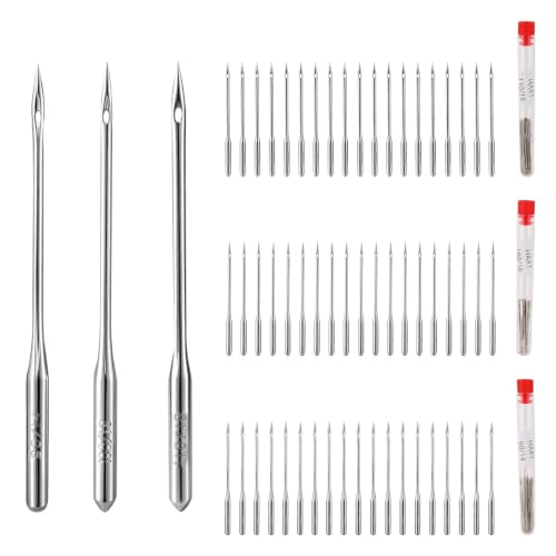 XIHIRCD 60pcs Sewing Machine Needles, Heavy Duty Sewing Machine Needles