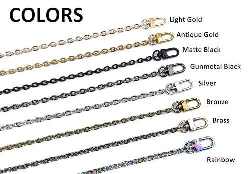 Metal Flat O Link Purse Chain Strap - color: Bronze, size: 40''
