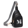 Viverte Crossbody Bags for Women Initial Sling Bag Cross Body Fanny Packs Personalized Gifts for Mom Women Wife - color: Black, style: M